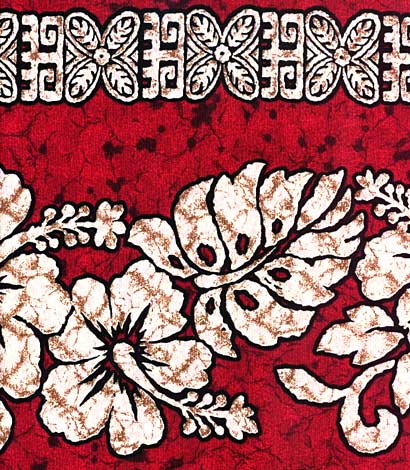 Floral Tapa Red fabric