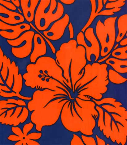 Orange Hibiscus fabric